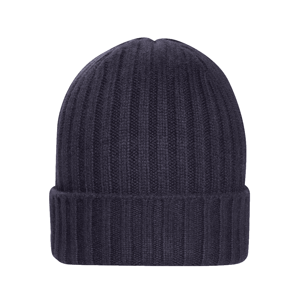 Navy Blue Chunky Rib Cashmere Hat  - The Living Daylights Limited Edition By N.Peal - 007STORE