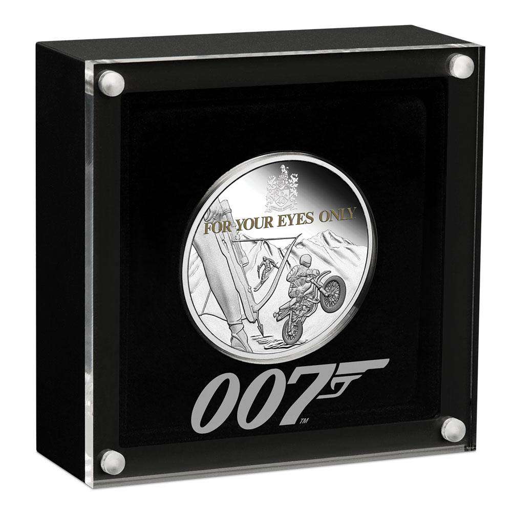 James Bond 1oz Silver Proof Coloured Coin - For Your Eyes Only 40th Anniversary Numbered Edition - By The Perth Mint COIN PERTH MINT 