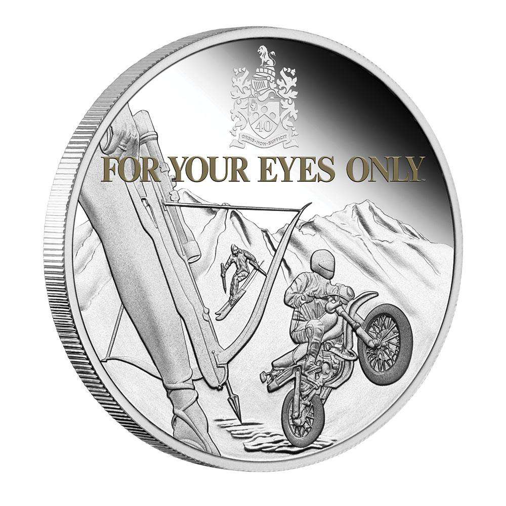 James Bond 1oz Silver Proof Coloured Coin - For Your Eyes Only 40th Anniversary Numbered Edition - By The Perth Mint COIN PERTH MINT 