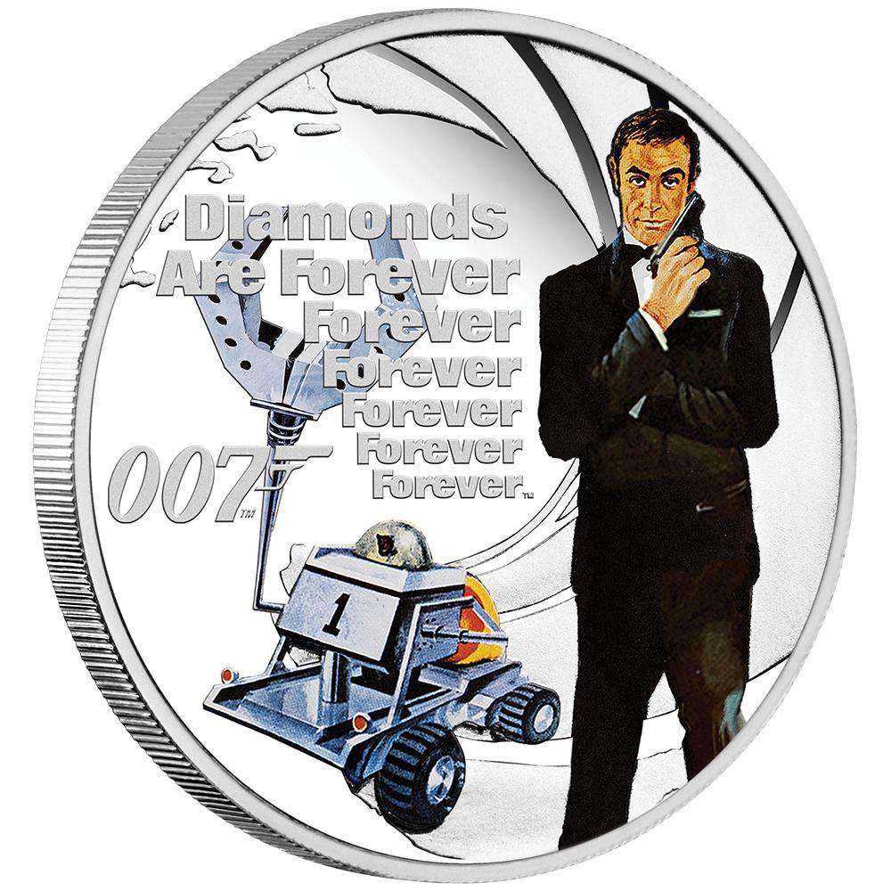 James Bond Diamonds Are Forever 1/2 oz Silver Proof Coin - By The Perth Mint SCOIN PERTH MINT 