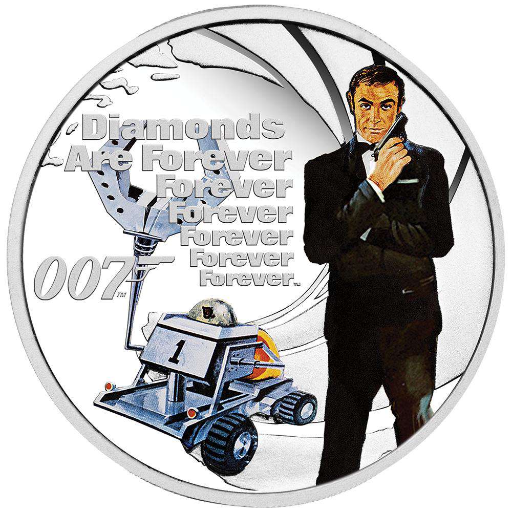 James Bond Diamonds Are Forever 1/2 oz Silver Proof Coin - By The Perth Mint SCOIN PERTH MINT 