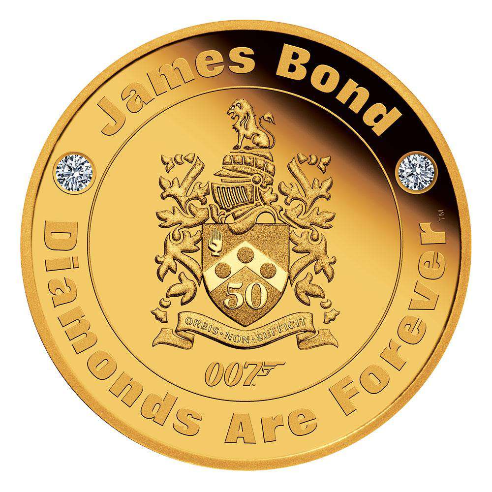 James Bond Diamonds Are Forever 50th Anniversary 2021 2oz Gold Coin with Diamonds - By Perth Mint PERTH MINT 