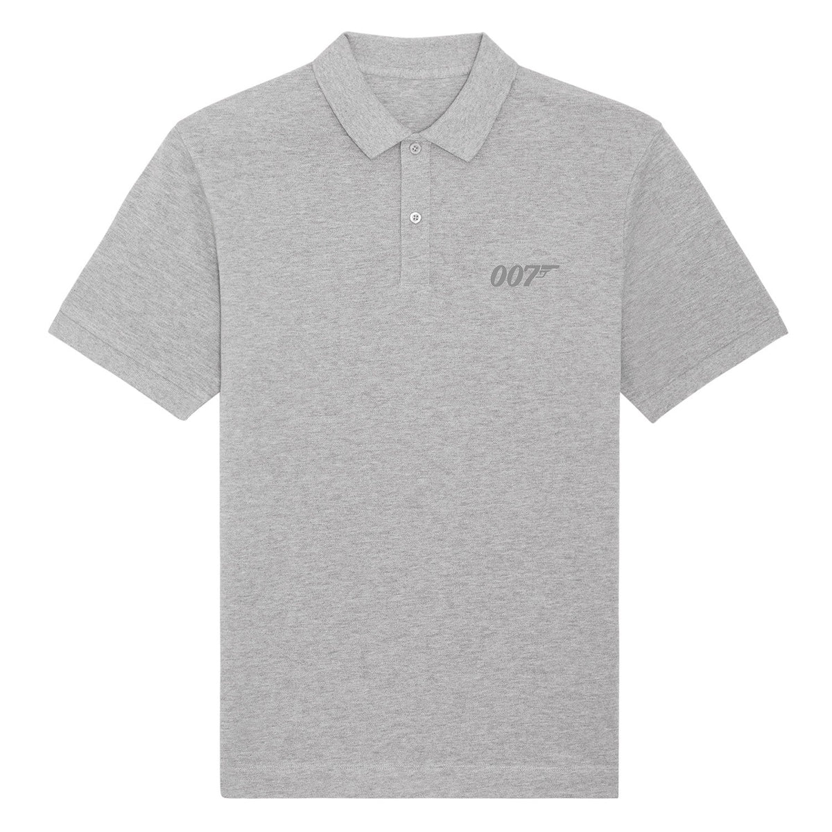 James Bond Grey Marl 007 Embroidered Cotton Polo Shirt EML 