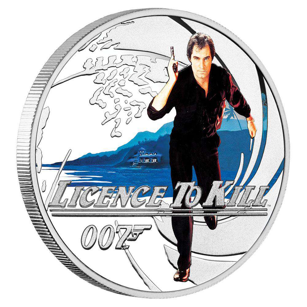James Bond Licence To Kill 1/2 oz Silver Proof Coin - By The Perth Mint Collectible Coins & Currency PERTH MINT 
