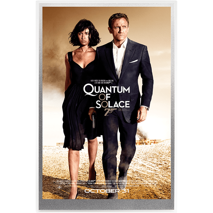 James Bond Poster 5g Silver Foil - Quantum Of Solace - By The Perth Mint Coins PERTH MINT 