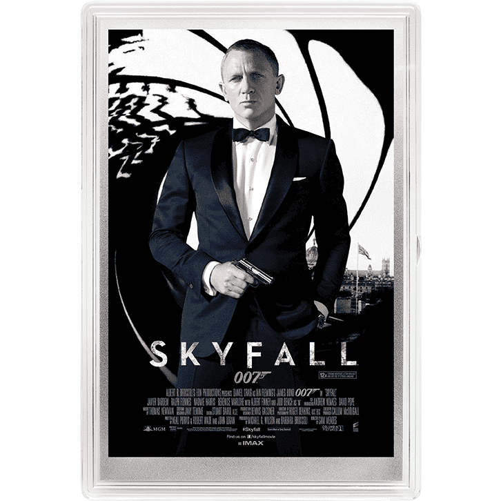 James Bond Poster 5g Silver Foil - Skyfall - By The Perth Mint Coins PERTH MINT 