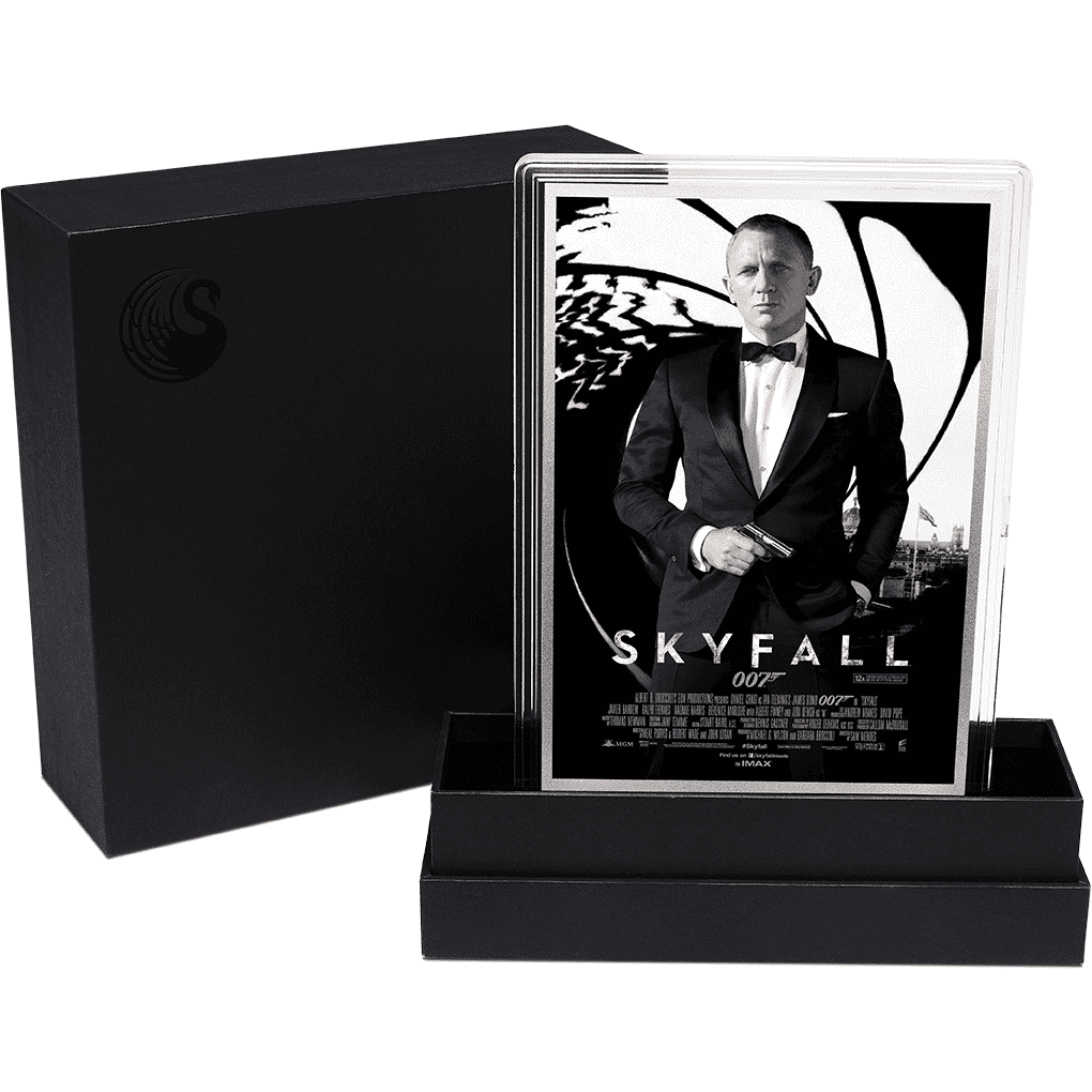 James Bond Poster 5g Silver Foil - Skyfall - By The Perth Mint Coins PERTH MINT 