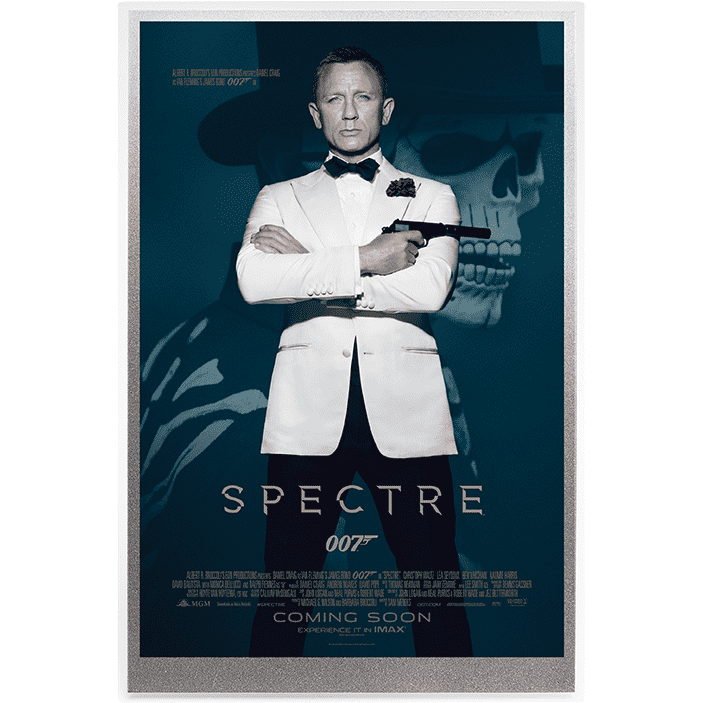 James Bond Poster 5g Silver Foil - Spectre - By The Perth Mint Coins PERTH MINT 