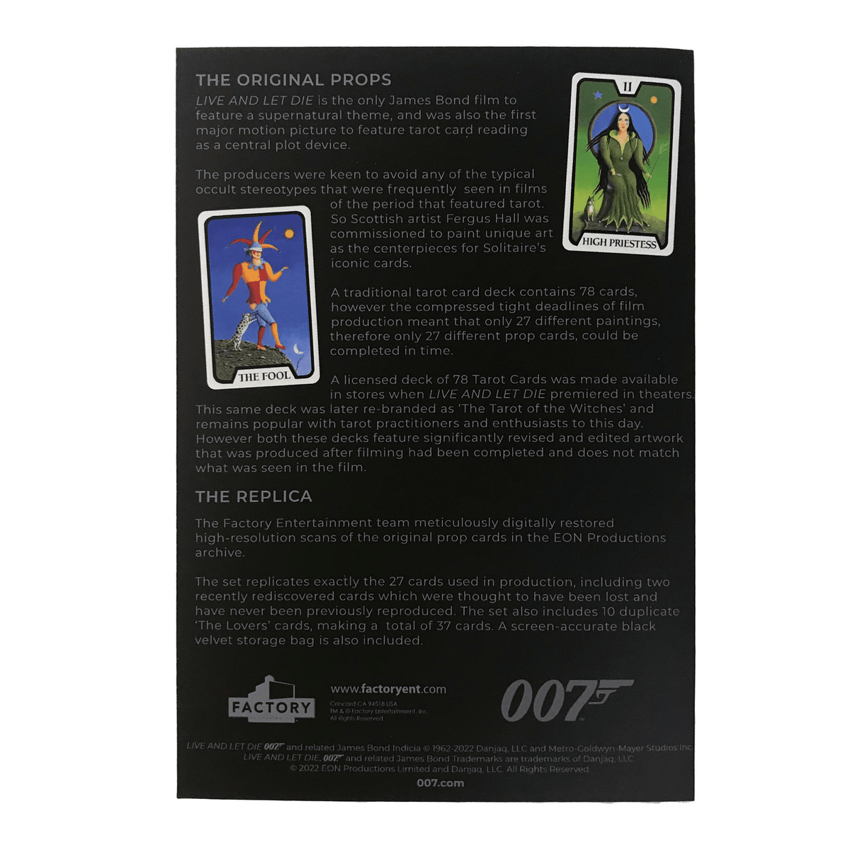 James Bond Solitaire Tarot Cards Replica (Pre-Order) Factory Entertainment 