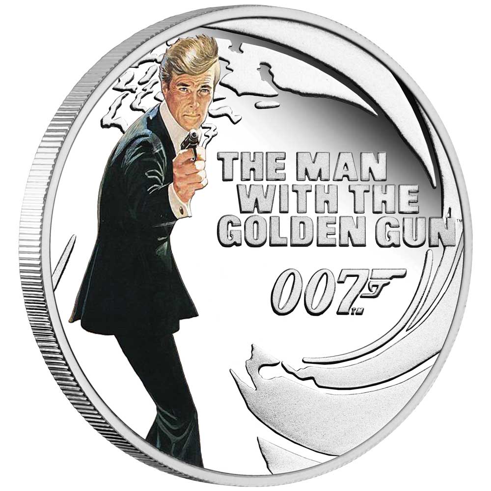James Bond The Man With The Golden Gun 1/2 oz Silver Proof Coin - By The Perth Mint SCOIN PERTH MINT 