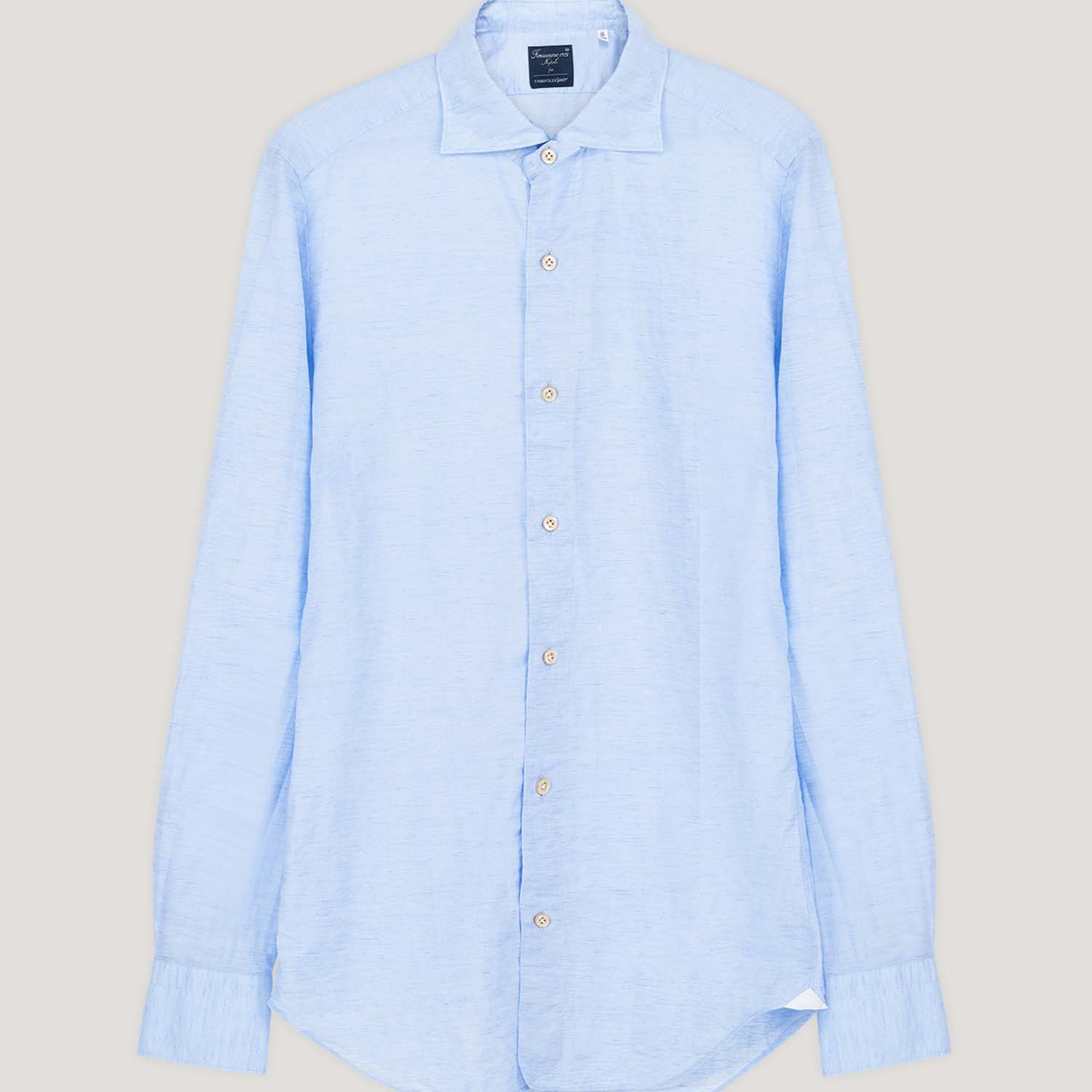 No Time To Die Light Blue Linen Shirt by Connolly SHIRT Connolly 